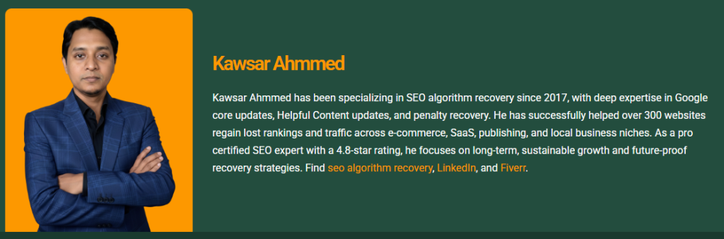 kawsar ahmmed seo algorithm recovery