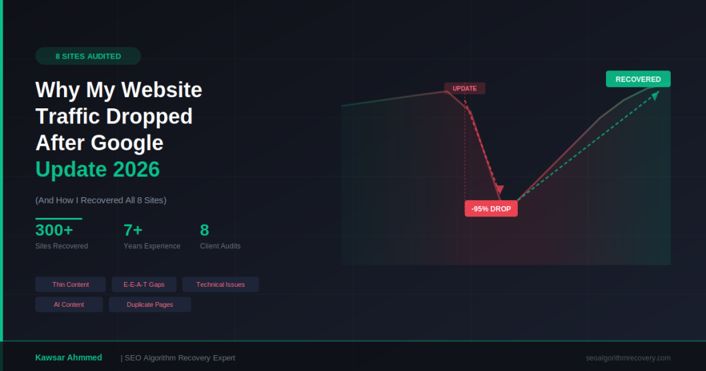 website-traffic-dropped-google-update-2026 by seo algorithm recovery