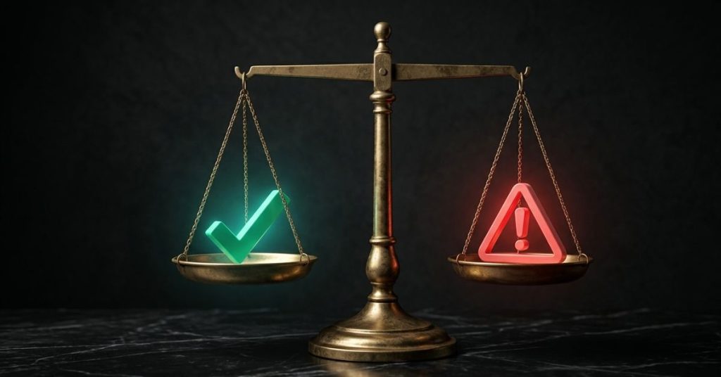 Balance scale of justice comparing Google manual action penalty versus algorithm update impact on law firm SEO rankings