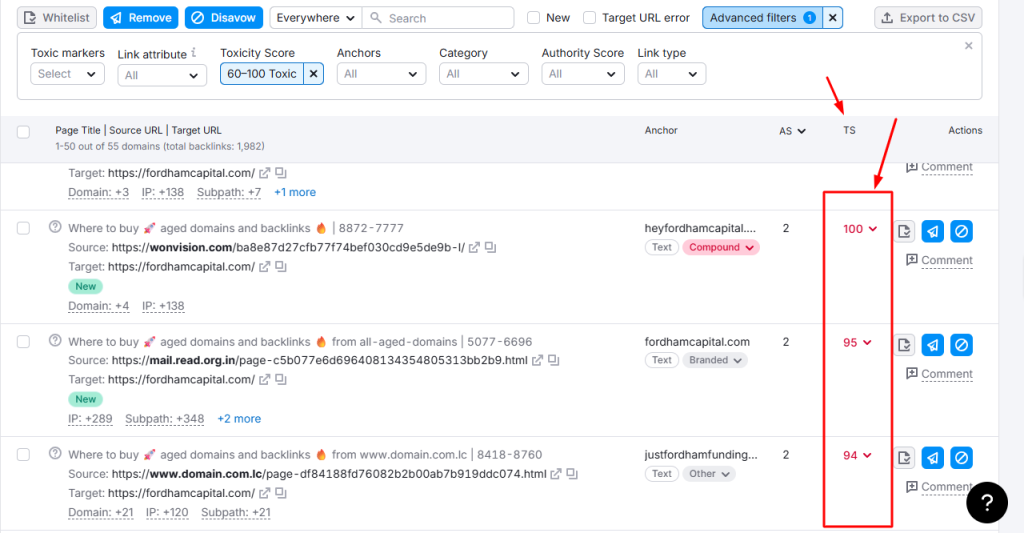 semrush backlink audit and link disavow 1